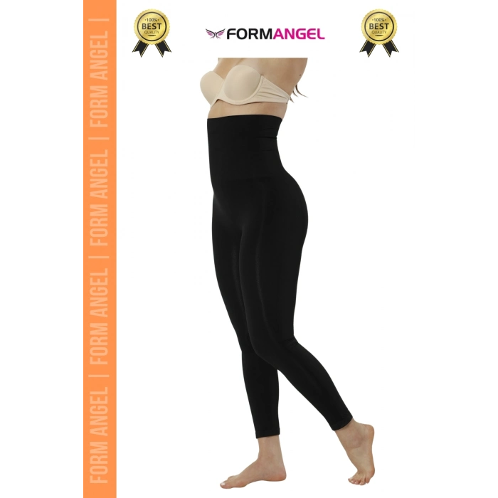 #Tayt 2 Beden Küçültür Diz Yapmaz Kaymaz Toparlayıcı Siyah Kadın Yüksek Bel Çift Kat Korse Tayt