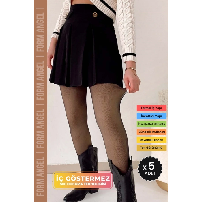 #TaytÇorap Toparlayıcı Korse Etkili Rahat Şık Sıcak Tutan İçi Peluş Termal Ten Görünümlü Tayt Çorap