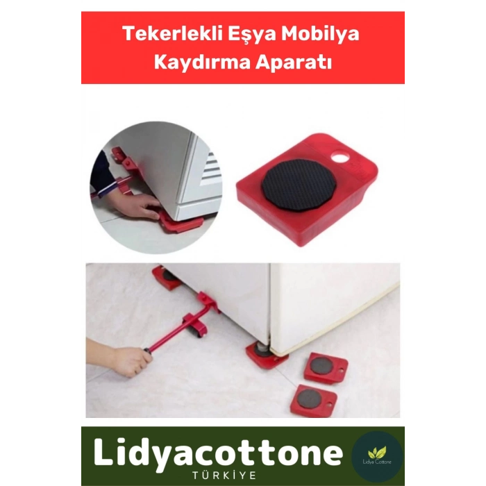 Tekerlekli Mobilya Ağır Beyaz Eşya Kaydırma Aparatı Krikolu Set