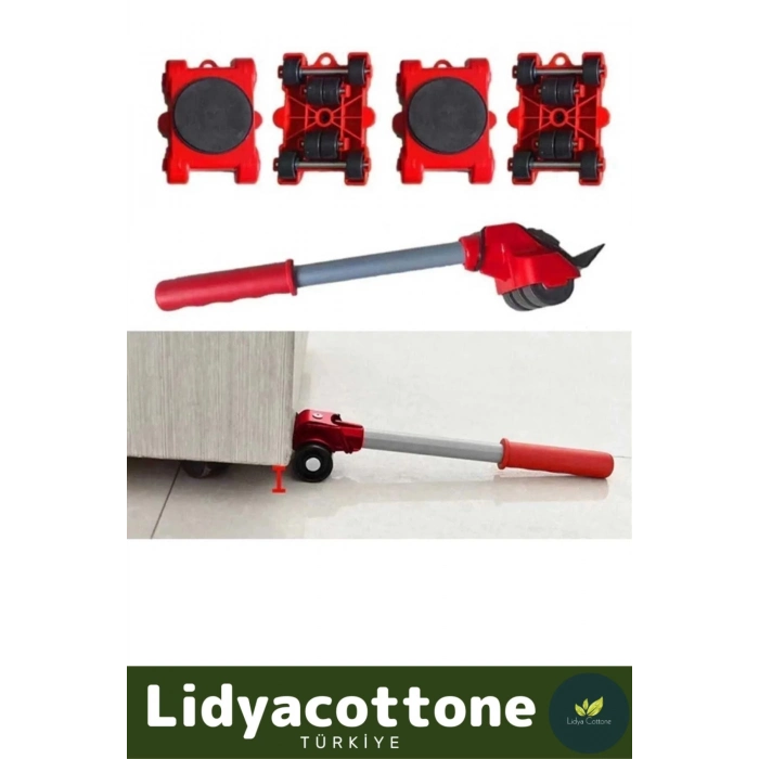 Tekerlekli Mobilya Ağır Beyaz Eşya Kaydırma Aparatı Krikolu Set