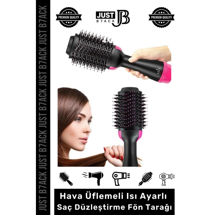 #FönTarağı 1200W 4 Vitesli Kademeli Hava Üflemeli Isı Ayarlı 2.5m Kablolu Saç Düzleştirme Fön Tarağı