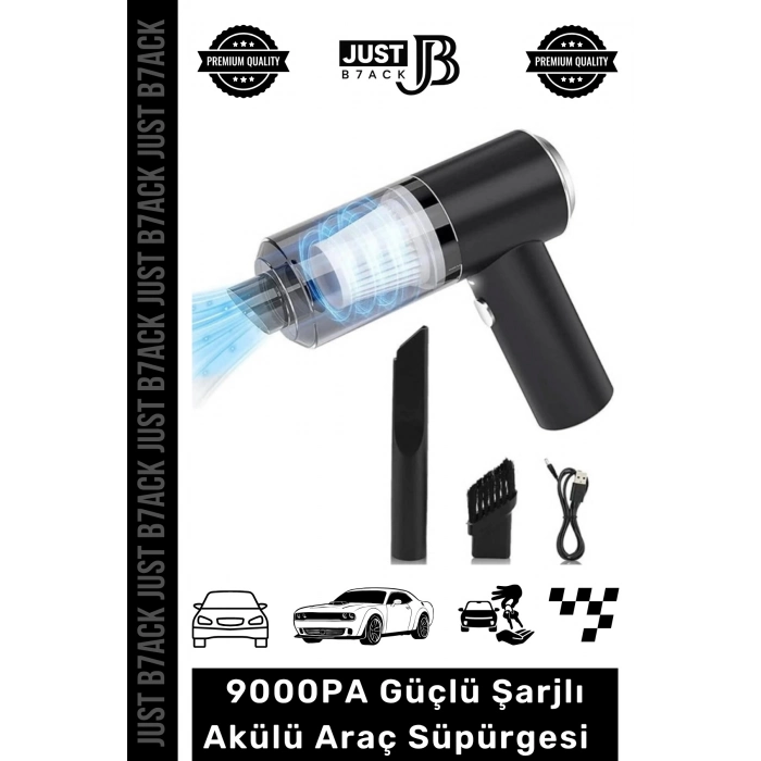 #OtoSüpürge 9000PA Çekiş Güçlü Emiş Gücü Hafif 4000mAh Lityum Pil Şarjlı Araç Süpürgesi