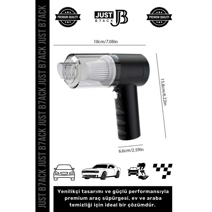 #OtoSüpürge 9000PA Çekiş Güçlü Emiş Gücü Hafif 4000mAh Lityum Pil Şarjlı Araç Süpürgesi