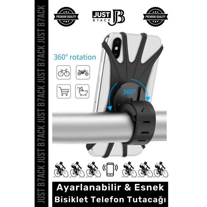 #TelefonTutucu Ayarlanabilir Sök Çıkar Dayanıklı Dirençli Esnek Silikon Bisiklet Telefon Tutacağı