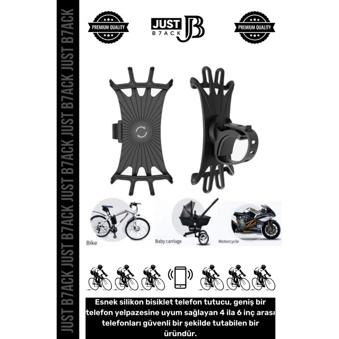 #TelefonTutucu Ayarlanabilir Sök Çıkar Dayanıklı Dirençli Esnek Silikon Bisiklet Telefon Tutacağı