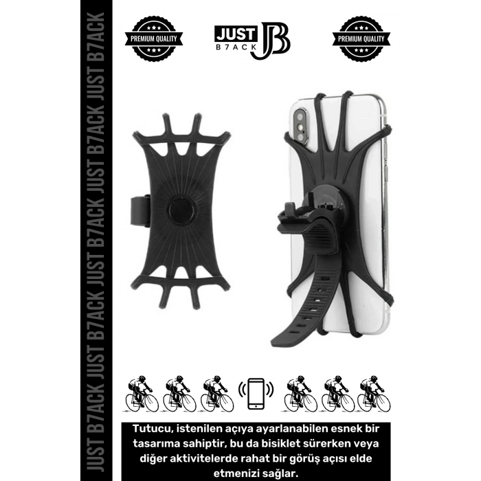 #TelefonTutucu Ayarlanabilir Sök Çıkar Dayanıklı Dirençli Esnek Silikon Bisiklet Telefon Tutacağı