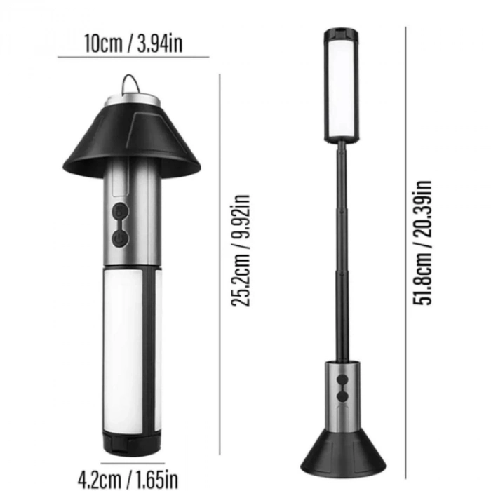 #KampLambası Teleskopik Şarj Edilebilir Çadır Dayanıklı Lamba Çok Fonksiyonlu Aydınlatma Kamp Işığı