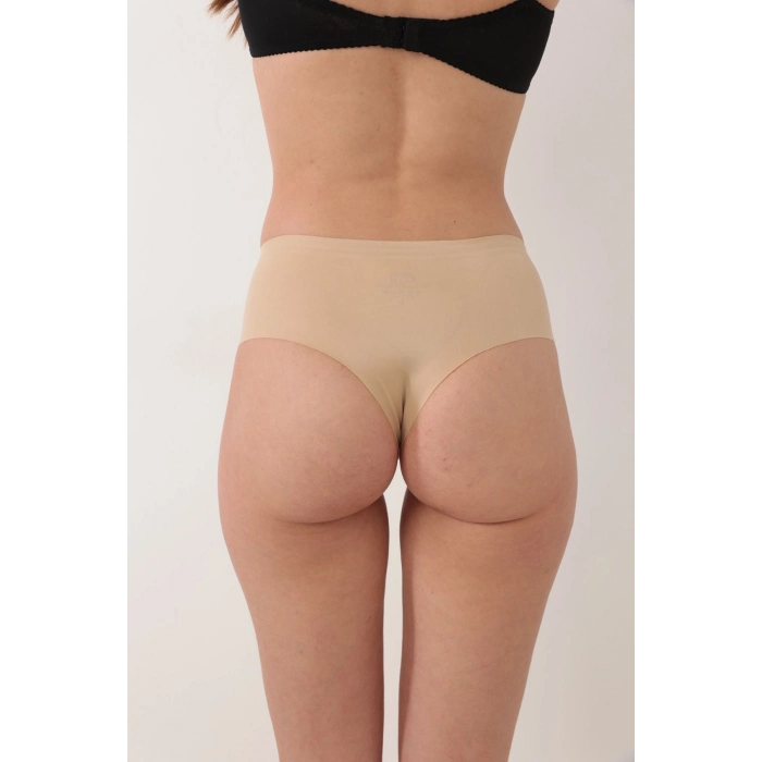 #Korse Dikişsiz Silikonlu Toparlayıcı Mikrofiber Ten Lazer Kesim Düşük Bel Tangalı Korse Külot
