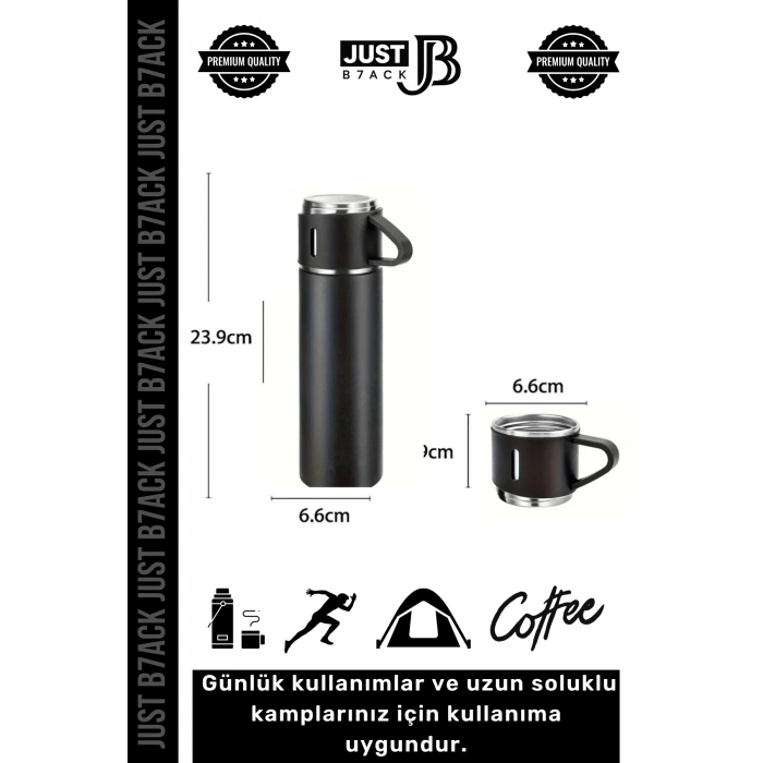 #Termos 3 Bardaklı Sıcak Soğuk Tutan Paslanmaz Çelik Vakumlu Çanta Hediyeli 550 ML Termos Set