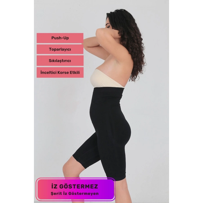 Özel Tasarım Vücut Şekillendirici Toparlayıcı İz Göstermeyen Push-Up Destekli Yüksek Bel Dikleştirici Korse