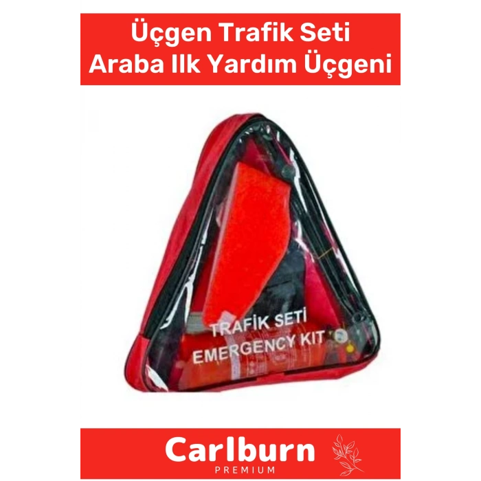 TSE Belgeli Tüvtürk Uyumlu Bez Çantalı Karayollarına Uygun Araba Oto Araba Üçgen Trafik Seti