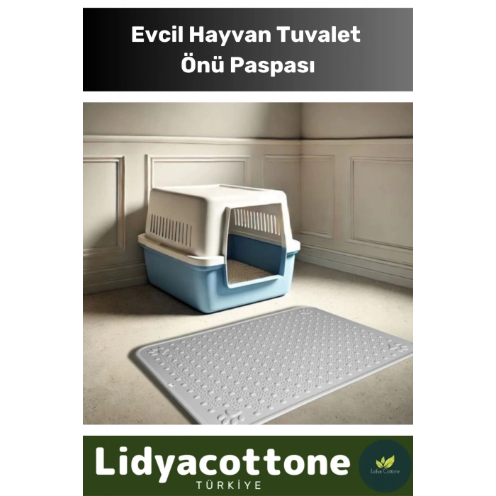 Tuvalet Önü Mama Kabı Kum Paspası Kaymaz Dayanıklı Silinebilir Yıkanabilir Evcil Hayvan