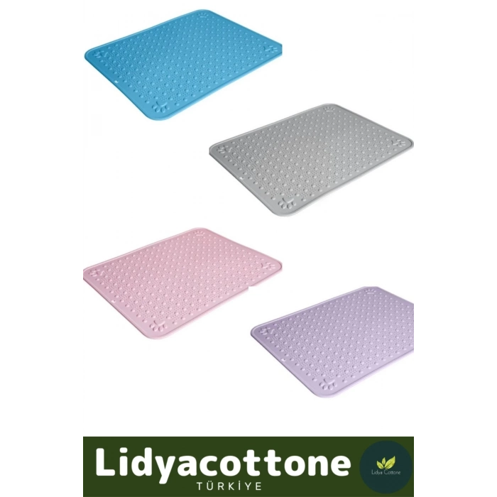 Tuvalet Önü Mama Kabı Kum Paspası Kaymaz Dayanıklı Silinebilir Yıkanabilir Evcil Hayvan