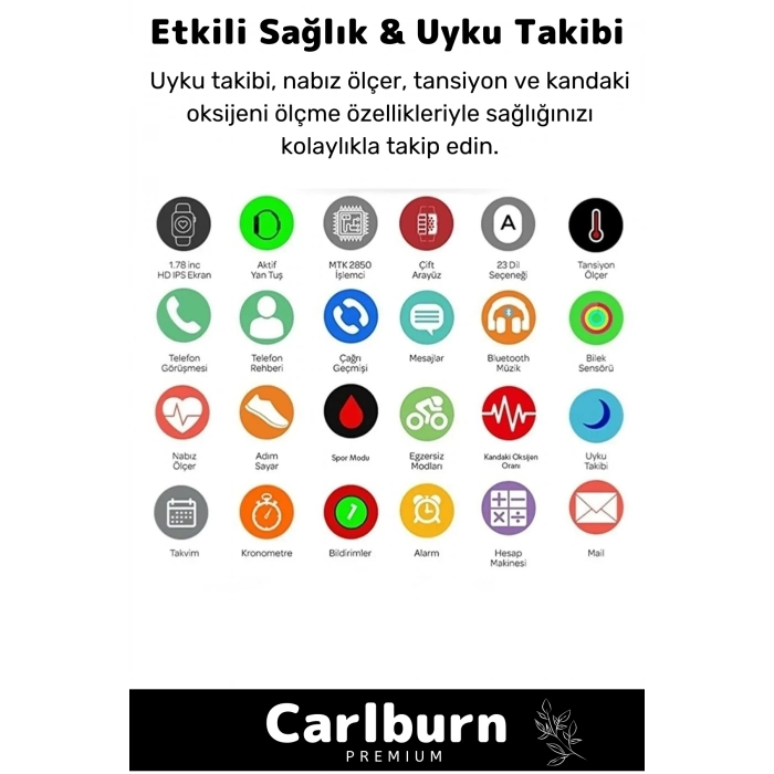 Ultra 7 in 1 Strap Bluetooth Arama Yanıtlama Bildirim Kasa Koruma Akıllı Saat + 7 Renkli Kordon