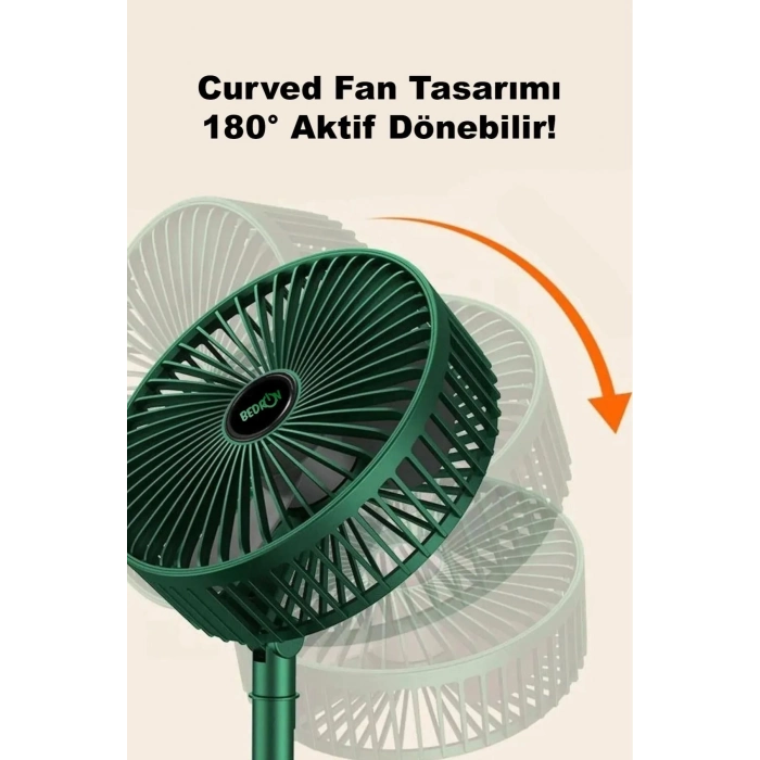 Ultra Sessiz 3 Kademeli Hafif Kablosuz 1200mAh Pervane Taşınabilir Usb Şarjlı Masa El Fan Vantilatör