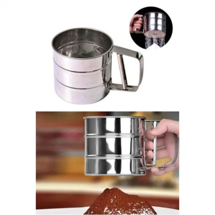 #Elek Paslanmaz Çelik Gövde Ergonomik Dayanıklı Büyük Kapasiteli Mükemmel Sonuç Kolay Temiz Un Eleği