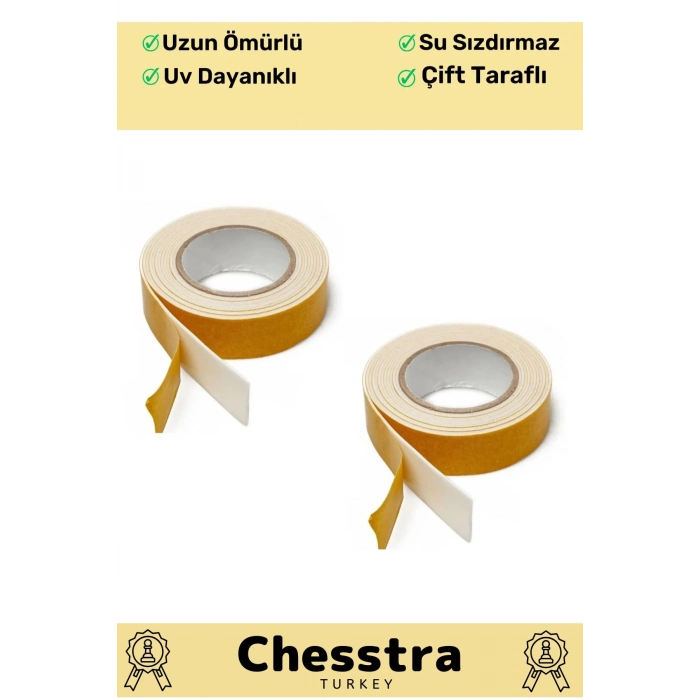 Uzun Ömürlü Süngerli Ultra Yapışkan İç Dış Mekan Çok Amaçlı Çift Taraflı 10 Metre Köpük Bant 1 Adet