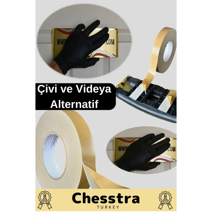 Uzun Ömürlü Süngerli Ultra Yapışkan İç Dış Mekan Çok Amaçlı Çift Taraflı 18mmx2m Köpük Bant 3 Adet