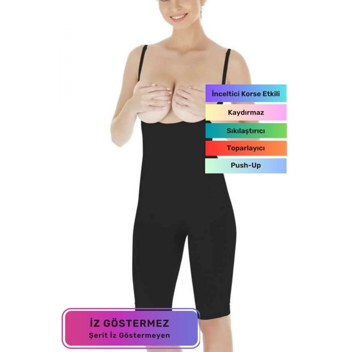 Vücut Şekillendirici Sıkılaştırıcı İz Göstermeyen Kaymaz Toparlayıcı Destekli Göğüs Altı Tam Korse