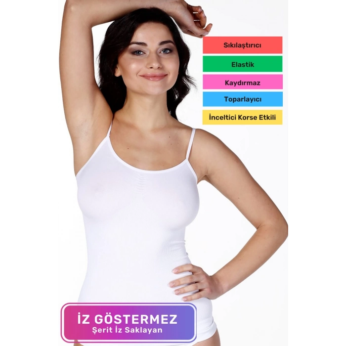 Yeni Sezon Vücut Şekillendirici Toparlayıcı Dikleştirici Sıkılaştırıcı İnce Askılı İpli Kadın Atlet