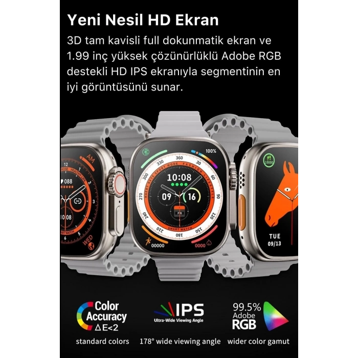 Watch 8 Ultra Series Ios Android Uyumlu Spor Sağlık Sensörlü 45mm Ultra Akıllı Saat