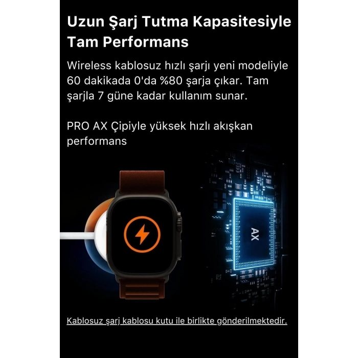 Watch 8 Ultra Series Ios Android Uyumlu Spor Sağlık Sensörlü 45mm Ultra Akıllı Saat