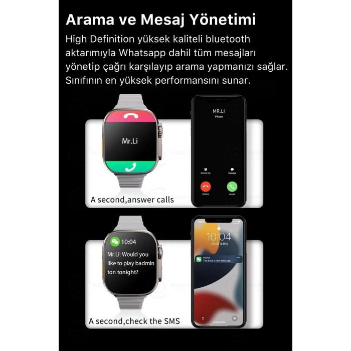 Watch 8 Ultra Series Ios Android Uyumlu Spor Sağlık Sensörlü 45mm Ultra Akıllı Saat