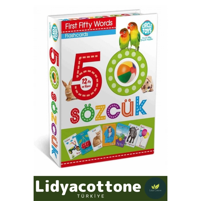 Yabancı Dil Eğitici Zeka Geliştirici Çocuk İlk 50 Sözcük İngilizce Türkçe Kartlar Yabancı Dil