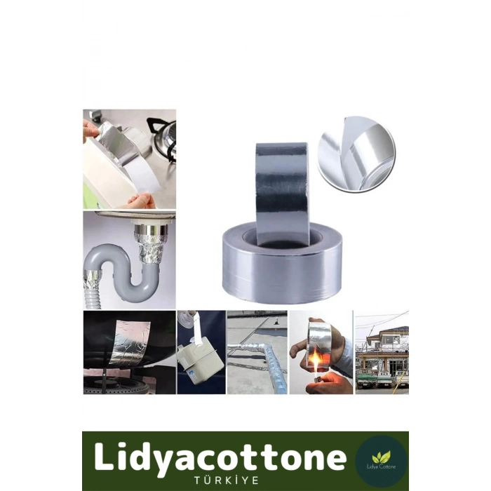 Yanmaz Folyo Bant 45mm - 5mt - Sıcaklığa Dayanıklı Tamir Soba Boru Yama Alüminyum