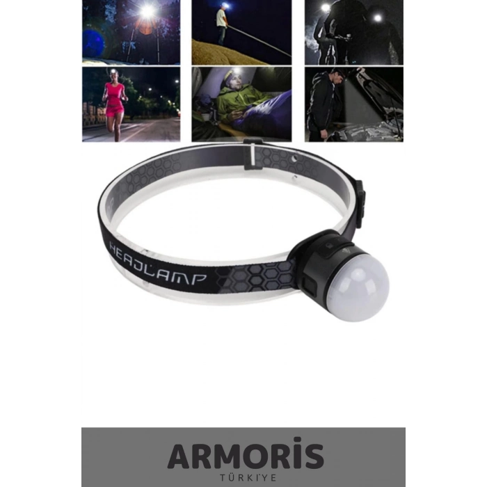 Yeni Nesil Oynar Başlık Mıknatıs Sabitleme Esnek Lastik COB4 Led 7 Modlu Şarjlı Kafa Kamp Av Lambası