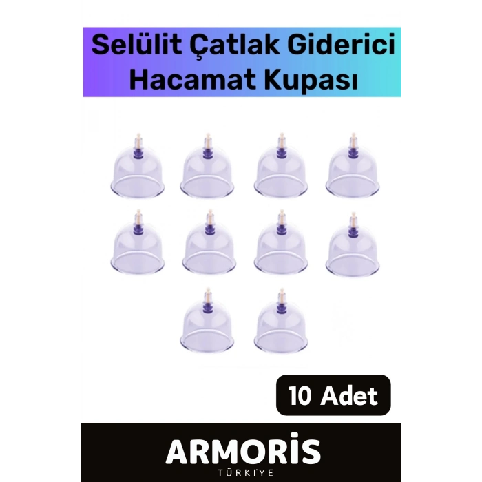 Yeni Nesil Selülit Çatlak Giderici Vakumlu 7 Numara Hacamat Kupası 10 Adet