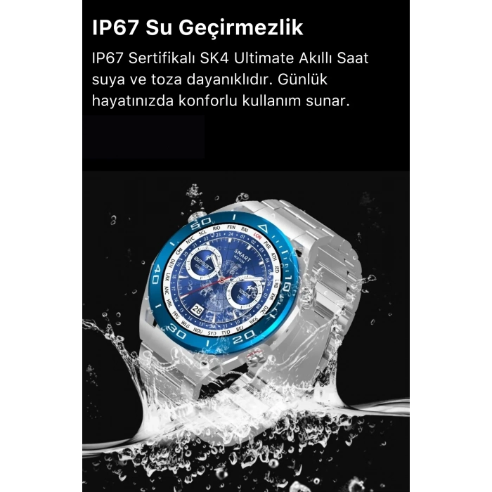 Yeni Nesil SK4 Ultimate Amoled HD Oval Ekran Spor Sağlık Sensörlü IOS Android Uyumlu Akıllı Saat