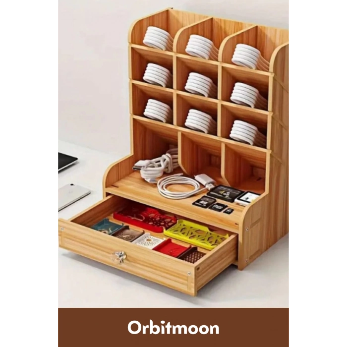 Yeni Seri Dayanıklı Kolay Montaj Bölmeli Çekmeceli Demonte Ev Ofis Çalışma Masası Ahşap Organizer