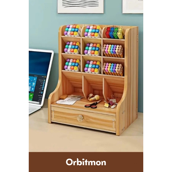 Yeni Seri Dayanıklı Kolay Montaj Bölmeli Çekmeceli Demonte Ev Ofis Çalışma Masası Ahşap Organizer