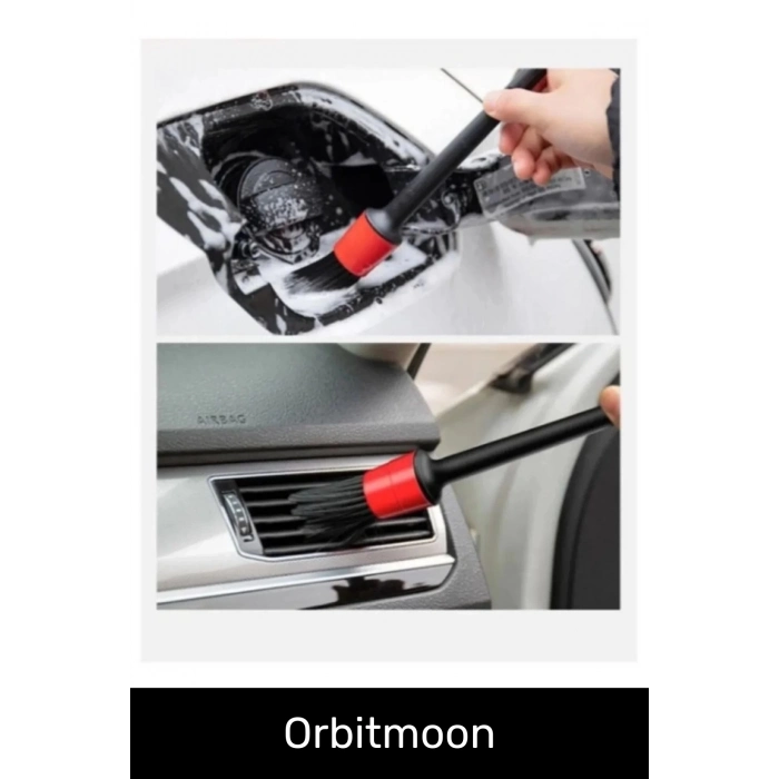 Yeni Seri Pratik Islak Kuru Otomobil Oto Araç Araba Klima Temizlik Detay Fırçası 5+1 Set