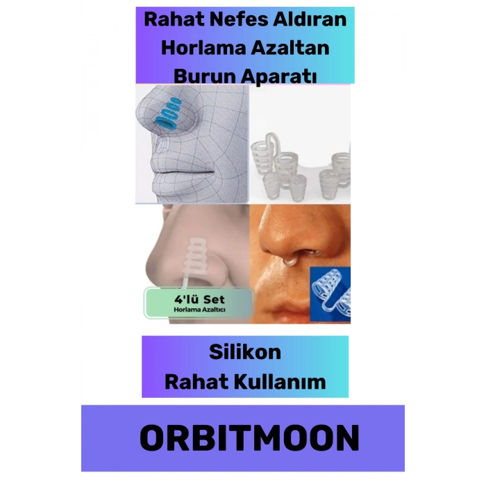 Yeni Seri Rahatlatıcı Uyku Önleyici Horlama Azaltıcı Nefes Alıp Verme Burun Delik Aparatı 4lü Set