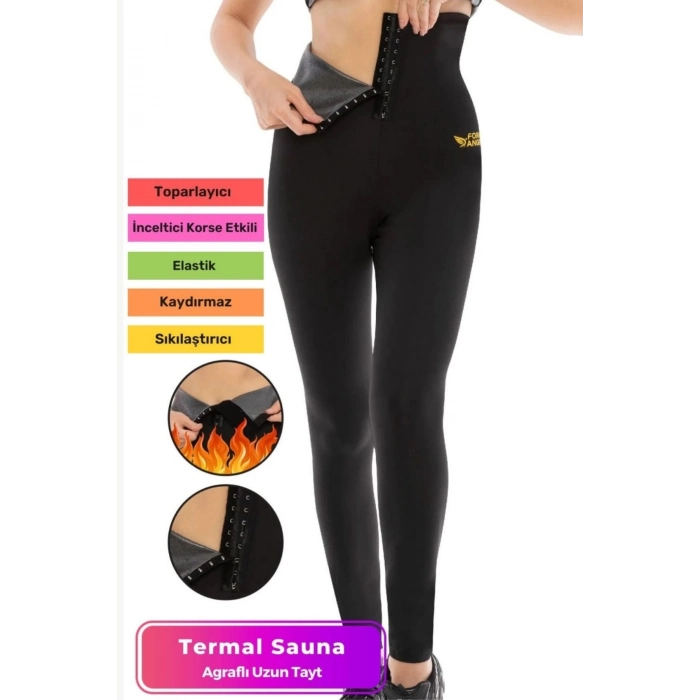 Yeni Seri Zayıflama İncelme Yağ Yakma Toplayıcı Sıkılaştırıcı Terleme Sauna Termal Agraflı Uzun Tayt