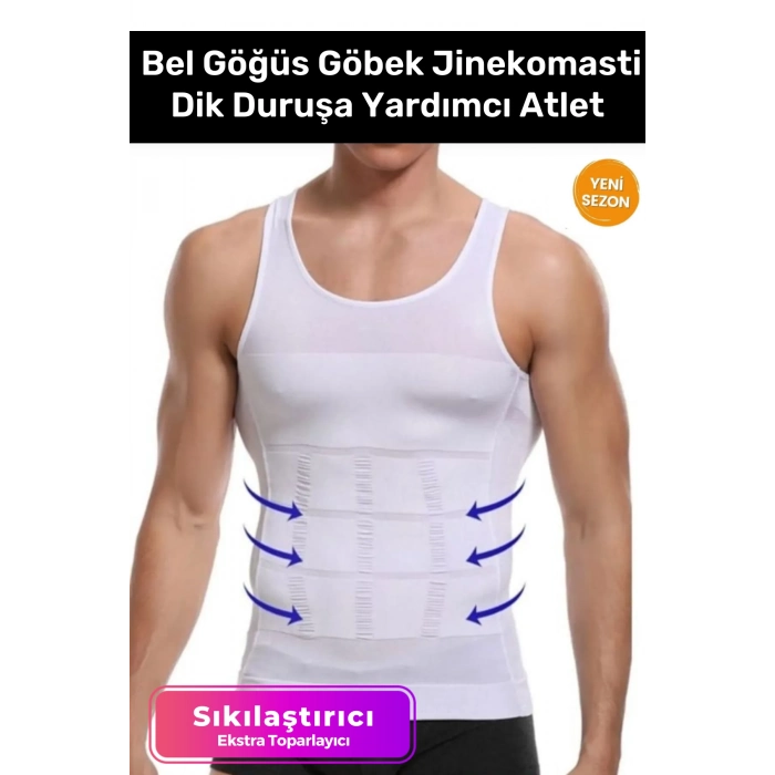 Yeni Sezon Bel Göğüs Dik Duruş Jinekomasti Toparlayıcı Erkek Extra Göbek Sıkılaştırıcı Korse Atlet