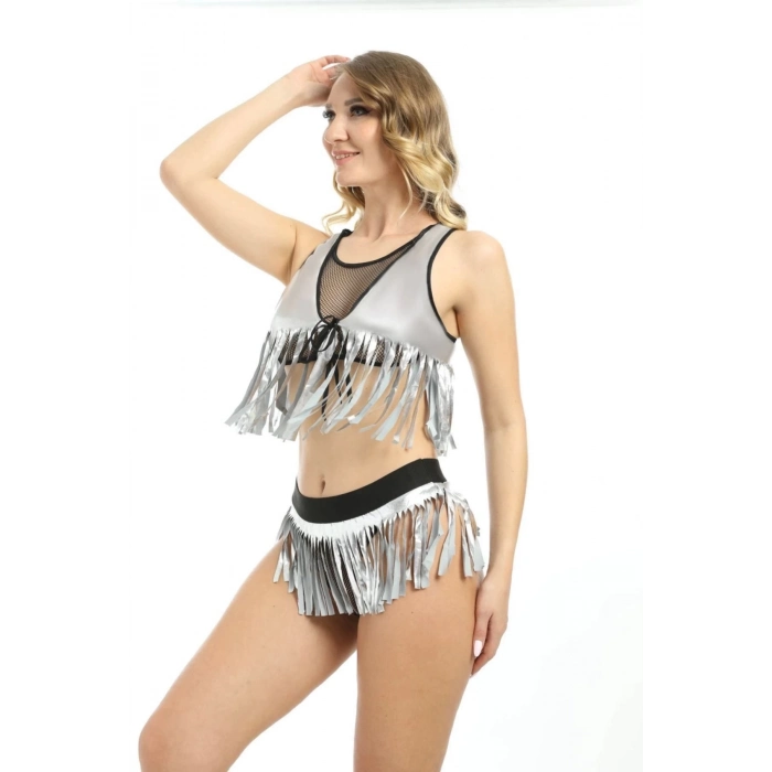 Yeni Sezon Fantezi Seksi Şık Rahat Kadın Zarif Şık Etek Üst Cezbedici Püsküllü Gecelik