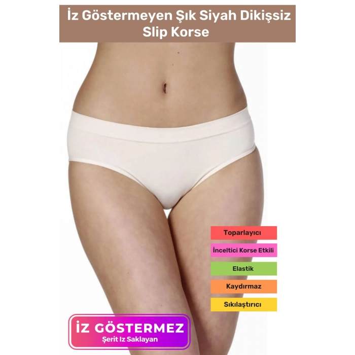 Yeni Sezon İnceltici Sıkılaştırıcı Toparlayıcı İz Göstermeyen Düşük Bel Siyah Dikişsiz Slip Korse