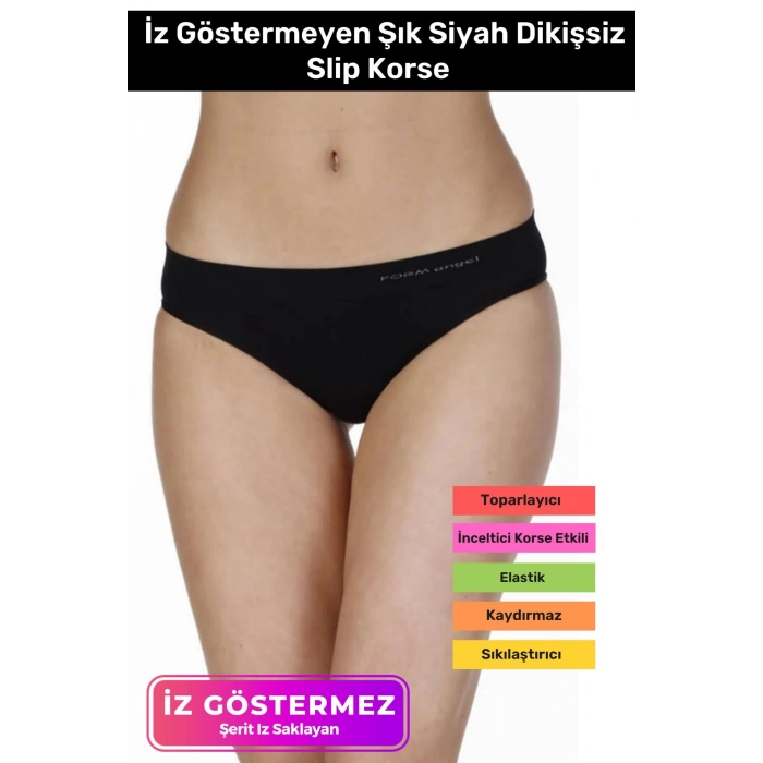 Yeni Sezon İnceltici Sıkılaştırıcı Toparlayıcı İz Göstermeyen Düşük Bel Siyah Dikişsiz Slip Korse