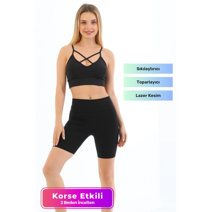 Yeni Sezon Toparlayıcı Sıkılaştırıcı Şekillendirici Lazer Kesim Biker Korseli Tayt