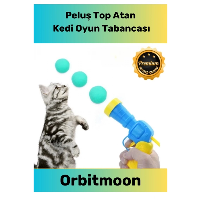 Yeni Tasarım Top Atan Tabancalı 30 Peluş Toplu İnteraktif Eğlenceli Evcil Hayvan Kedi Oyuncağı Seti