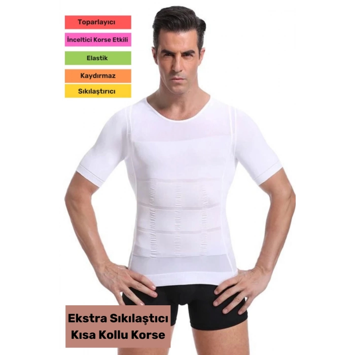 Yeni Ürün Bel Göğüs Dik Duruş Jinekomasti Toparlayıcı Erkek Extra Göbek Sıkılaştırıcı Korse Atlet