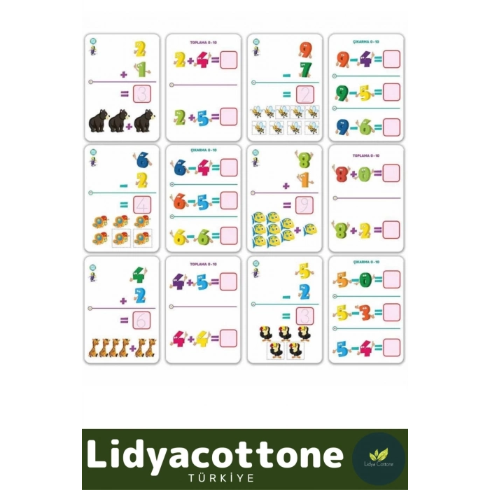 Zeka Geliştirici Eğitici El Göz Koordinasyon Matematik Sayılar Yaz Sil Aktivite Kartları Puzzle