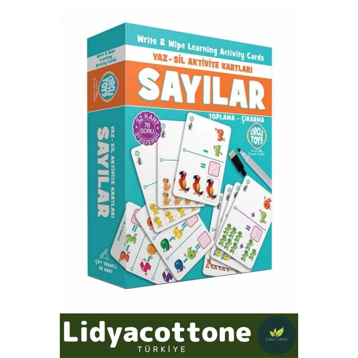 Zeka Geliştirici Eğitici El Göz Koordinasyon Matematik Sayılar Yaz Sil Aktivite Kartları Puzzle