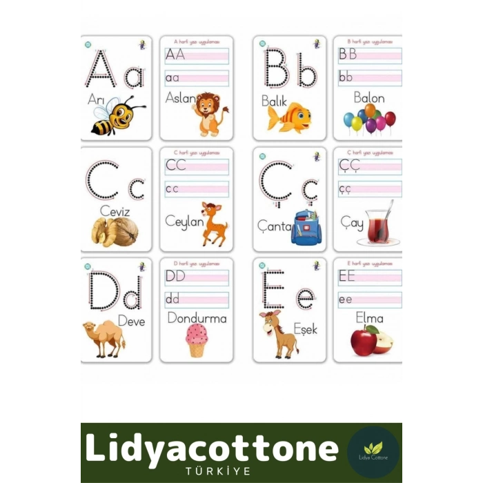 Zeka Geliştirici Kişisel Gelişim Çocuk Harfler Yaz Sil Aktivite Kartları Koordinasyon Geliştirici