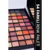 #Palet Geniş Renk Çeşitliliği Yoğun Pigment Günlük İddialı Her Ten Rengi 54lü Mat Sedefli Far Palet