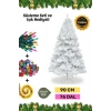 Premium Süsleme Seti Yılbaşı Beyaz Çam Ağacı Renkli Işığı Yeni Yıl Süsleri Noel Paketi 90 Cm 76 Dal