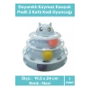 Özel Üretim Dayanıklı Kaymaz Kauçuk Pedli 3 Toplu Eğlenceli 3 Katlı Kedi Oyuncağı 19,5 cm x 24cm